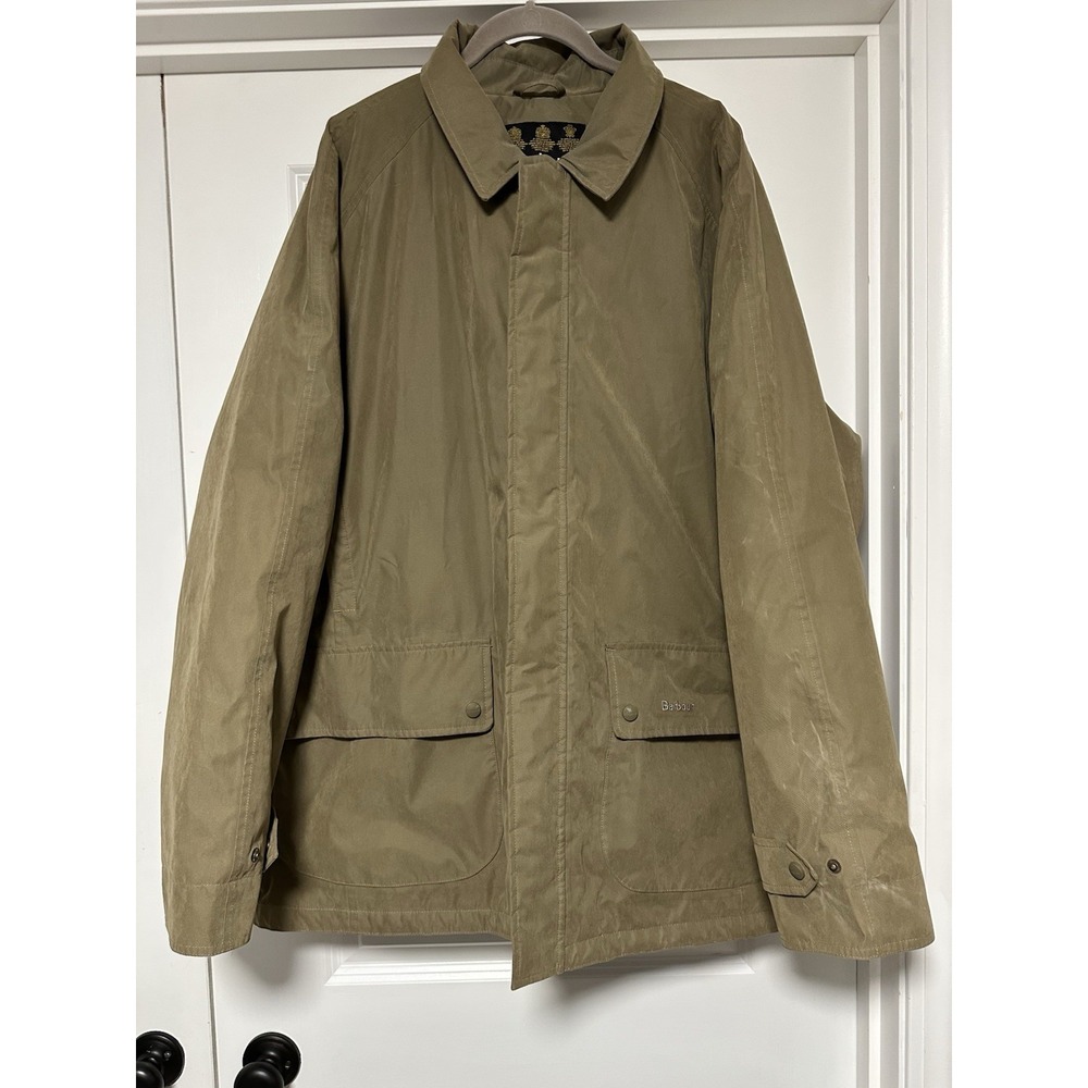 Barbour, Men's Waterproof &‎ Breathable Waxed Jacket W/ Plaid Lining, Green, XXL